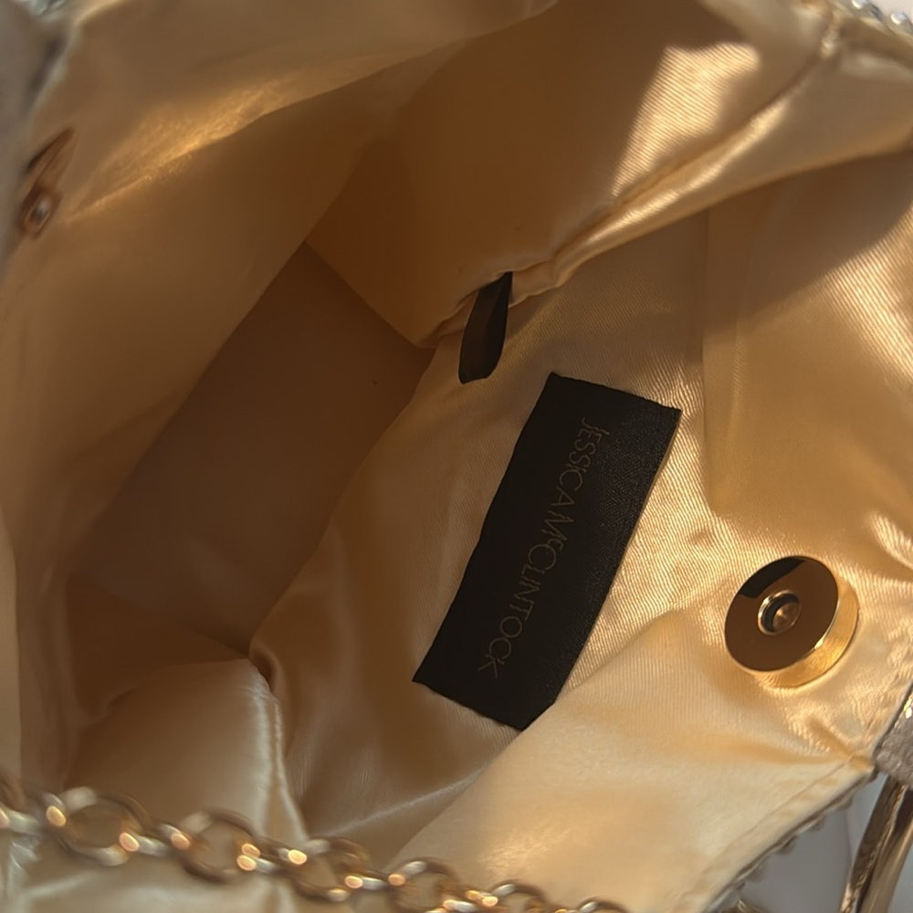 Crystal Embellished Silver Mesh Gunne Sax by Jessica McClintock Gwyneth mini bag - Picture 3 of 3